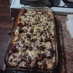 So I did Cream of chicken instead and bottom layer is venison with shredded cheddar cheese and top layer is beef with onion and peppers and shredded Mexican mix cheese. SO GOOD