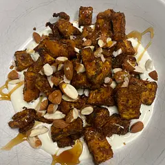 Yummy. I did air fry the sweet potatoes to cut down the cooking time. 400F for about 18 minutes. I also used smoked paprika instead of regular. The goat cheese sauce was especially yummy. I can see myself using it on other dishes. 