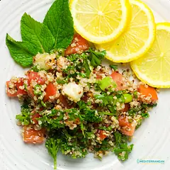 Quinoa Tabouli

This super easy Quinoa Tabouli is a gluten-free spin on the classic Middle Eastern dish. It’s a light, refreshing, filling salad perfect on a warm spring/summer day.
