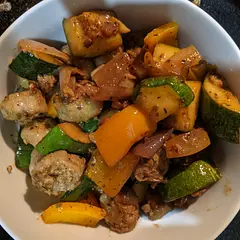 I thought it was a bit bland - needs more seasoning. I don't make zucchini very often, and when I have it I think I need to make it more!
In the "vegetables my husband won't eat" list (basically: all of them), add "zucchini"..... smh