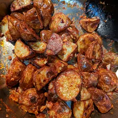 I found these a bit too spicy to be a side dish - they overpowered everything else. They were good, but I'd have to tone them down if I'm serving them with something flavorful.