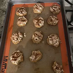 make sure to flatten the cookie balls on the baking tray before baking because they don’t spread out as they bake. super good recipe though.