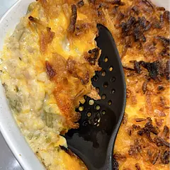 Seriously LOVED this. Such an easy prep and the taste was incredible. Tastes like green bean casserole and chicken and rice soup mixed together. Delicious! I did a little extra cheese because I’m a cheese head, and it made it even better. 