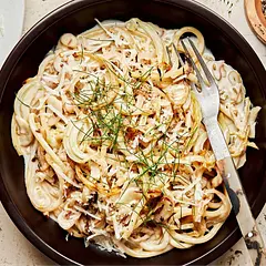 Delish !  Although I don't agree with turning on the oven for thinly sliced fennel ? !  Pan "roasted" works just as well.