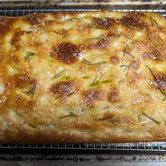 This is my go-to focaccia recipe, just from my own trial and error, we ended up w/ the same ratios. So good every time. Can spend a day or two (or three, whoops) in the fridge and still turn out fantastic. I always add fresh cracked pepper to mine, it plays so well with the floral notes from the honey. 