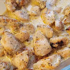 My kids are obsessed with this. We use chicken. I put mine on a bed of broccoli. We've put it on angel noodles and rice. Perfect go to!
