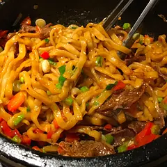 I used beef instead of prawns and added some other vegetables. That sauce is killer! I'll definitely be putting it on a lot of other dishes.