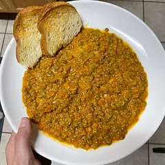 Easy dish! Made it for myself, so I had leftovers for a couple days. Really good with sourdough bread or over rice! Want to try with some garlic naan next! 