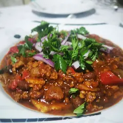 Sooooo good. I followed the recipe pretty much to the T, except for using a bit of tomato sauce instead of tomato paste, and I didn't have kidney beans so I used just black beans. Fry up those spices for a few minutes for the best flavor.