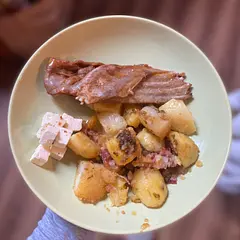 I made them as a side dish with lamb chops. With a twist on the potatoes. I love the taste of sweet and salty so I added honey and herbs with sea salt. Delicious!