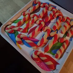 was super fun to make, but a bit difficult in twisting the two pieces of coloured dough together 
