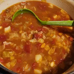 We spiced it up! Tomatoes with green chilis and added 1 tsp red pepper flakes.  Used cooked potatoes, so timing was perfect. Very happy, served with garlic bread.