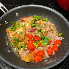 So delicious and easy! Halved the recipe and added shallots and grape tomatoes for extra veggies. Cooked cod temp to strive for is 145-degrees for those who prefer to use a thermometer. 