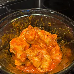 I used sriracha since that was all I had on hand for hot sauce. Very good balance of sweet and spicy!
