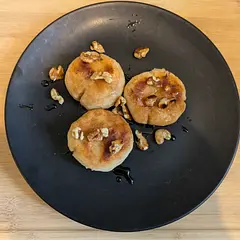 Ate with walnuts and real maple syrup. YUM