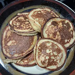 I love these! gluten free pancakes and they reheat well in the toaster.  As with all pancakes, make sure to preheat the pan to a high enough heat.  Mine behaved just like any other pancake batter.