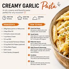 Creamy Garlic Pasta Recipe