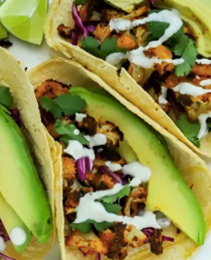 Cauliflower Tacos with Lime Crema