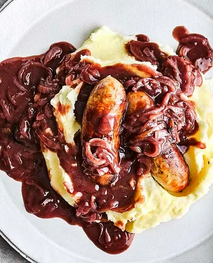 Sausage, Mash and Onion Gravy