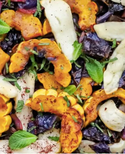 Roasted Winter Salad with Halloumi
