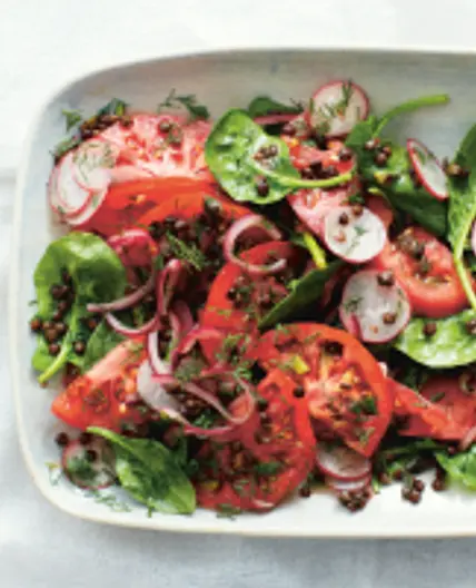 Puy Lentil, Spinach & Tomato Salad