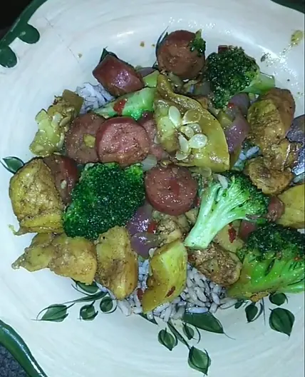Tumeric Chicken & Sausage Stir Fry