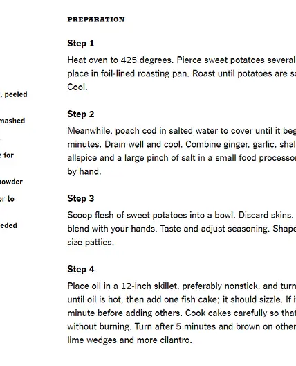 Sweet Potato Fish Cakes