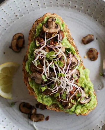 Mushroom avocado toast