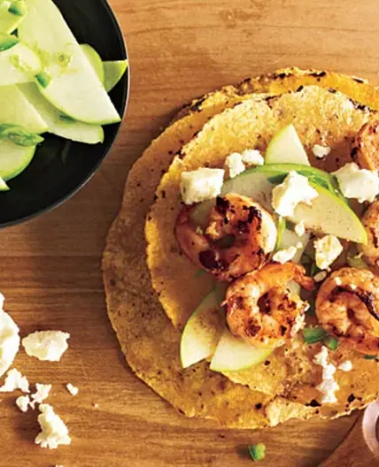 Shrimp Tacos with Green Apple Salsa