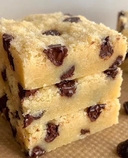 Soft Chocolate Chip Shortbread Bars