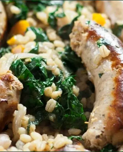 SAUSAGE, KALE AND BARLEY STEW