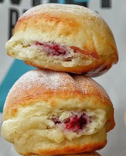 Raspberry Protein Jam Donuts -  counting_zacros