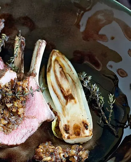 Lamskroon opgevuld met witloof