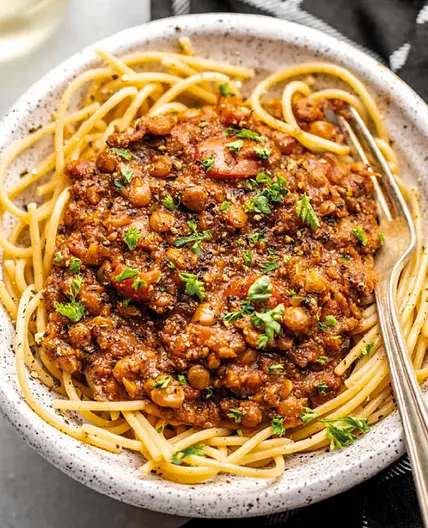 Easy lentil bolognese