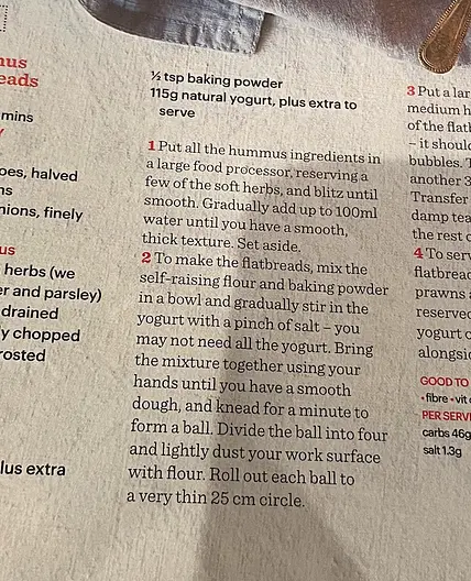 Herby Hummus Prawn Flatbreads