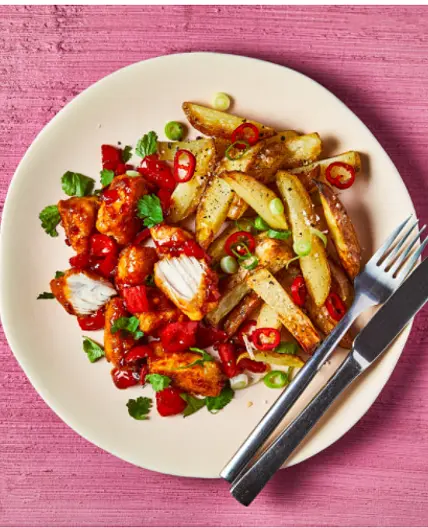 Sticky Chilli Chicken Breast With Salt & Pepper Chips