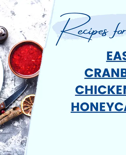 Healthy Christmas Dinner - Cranberry Chicken with Honey Carrots.