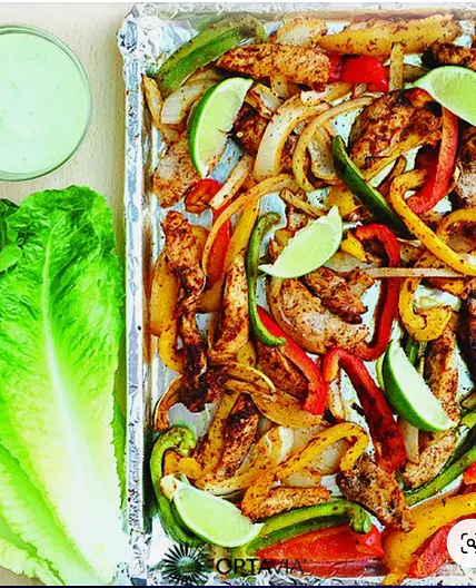 Optavia Sheet Pan Chicken Fajita Lettuce Wraps