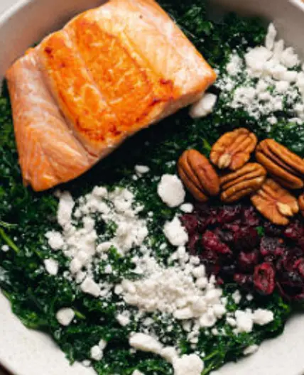 Salmon & Cranberry Kale Salad