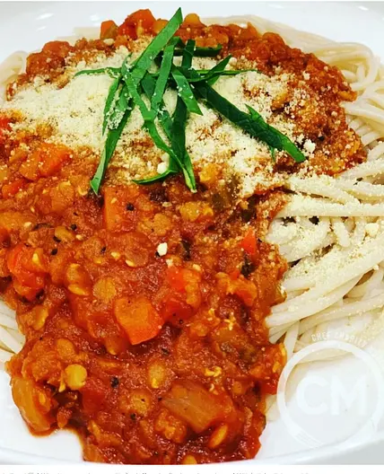 Quick Red Lentil Bolognese