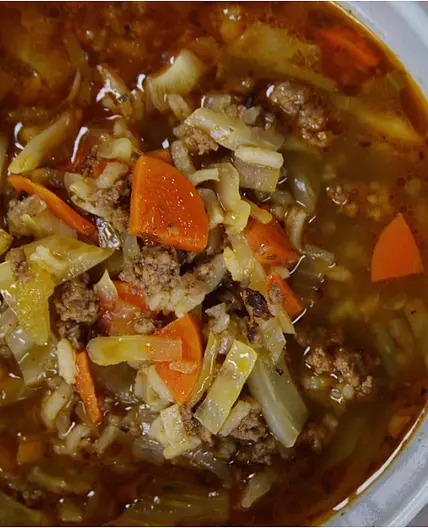 Cabbage and Ground Beef Soup