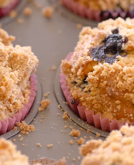 Blueberry Yogurt Muffins with Streusel Topping