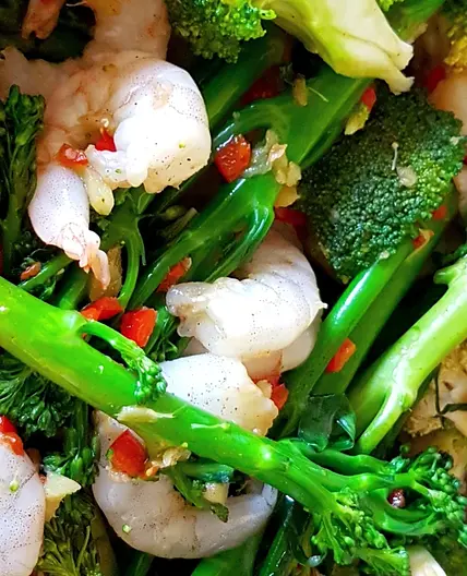 Broccoli, Chilli and King Prawn Stir Fry