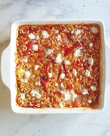 Oven-baked Red Pepper Risotto