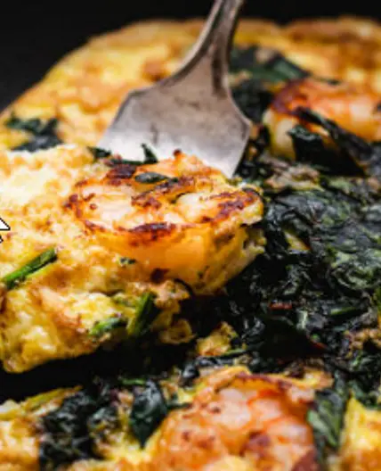 Shrimp Frittata with Salad