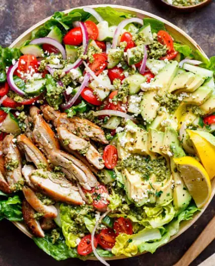 Chicken Breast with Pesto and Mixed Greens