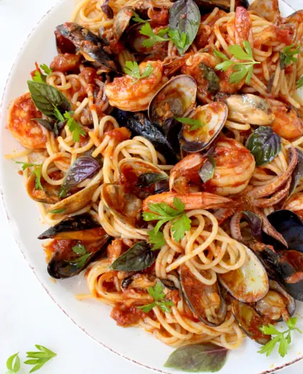 Linguine with Frutti di Mare (Dr. p. 192)