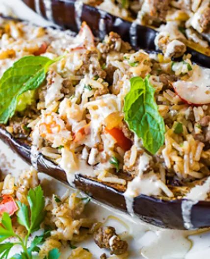 Stuffed Roasted Eggplant