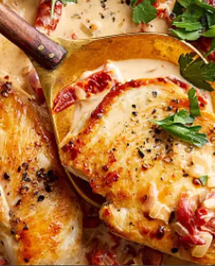 Sautéed Chicken Cutlets with Sun-Dried Tomato Sauce (Complete Med Test Kitchen p. 291)