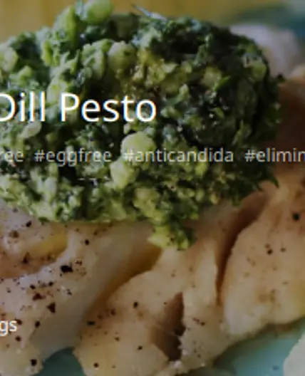 15 Minute Halibut with Dill Pesto